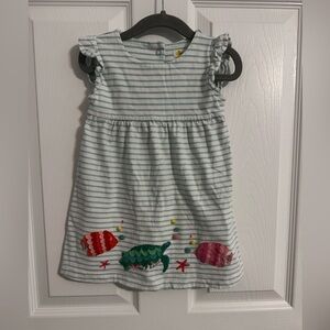 Mini Boden Striped Kids Dress with Fish Design (12-18 mos)